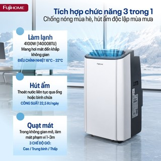 Điều hòa di động Fujihome PAC14PRO - INVERTER Tiết kiệm điện, Linh hoạt, làm lạnh nhanh