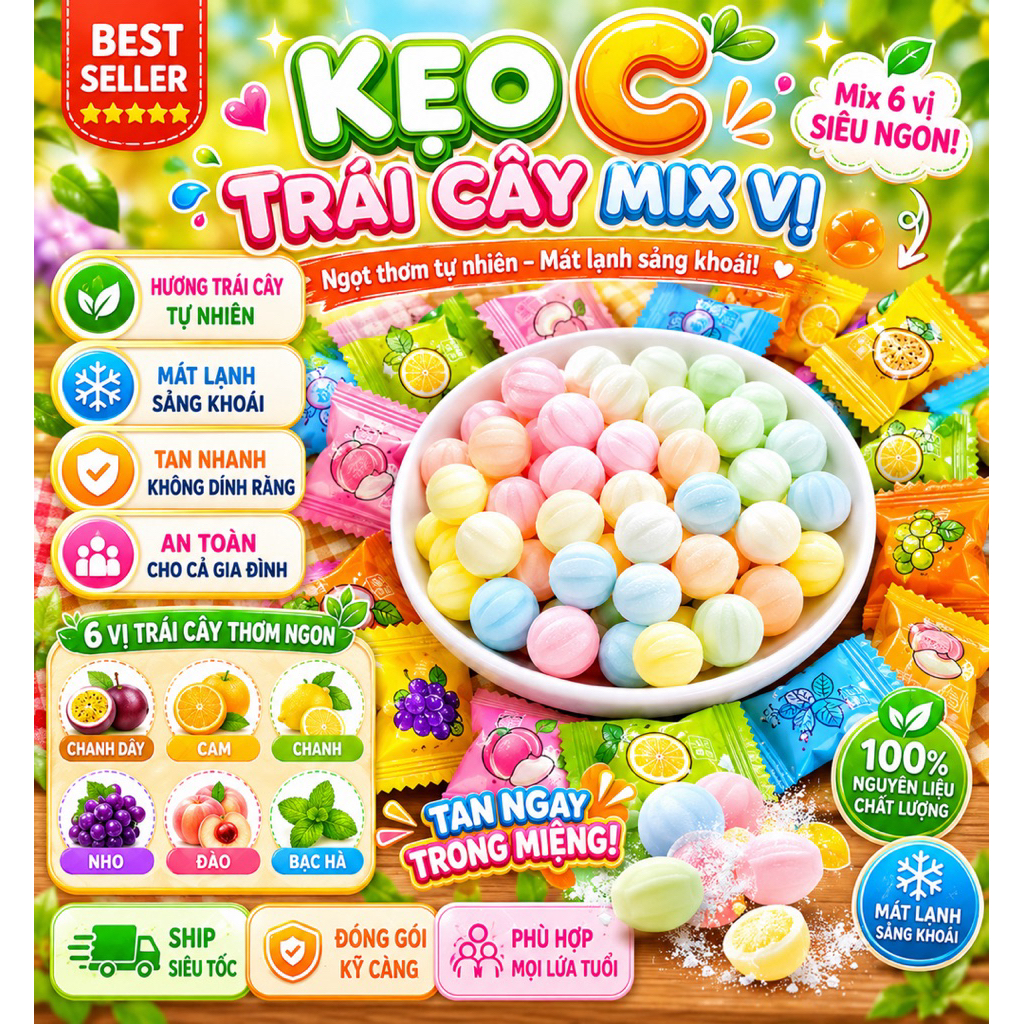 8 kẹo C ngậm mix vị thơm ngon