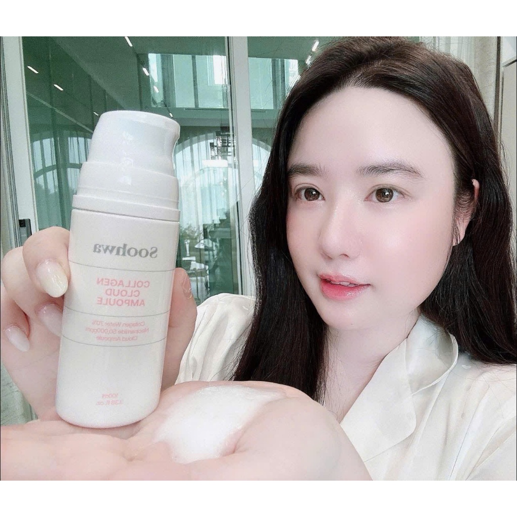 Ampoule mây serum dạng bọt SOOHWA Collagen Cloud Ampoule, 100ml hạn 2029 Hàn Quốc dưỡng sáng phục hồi   IS478