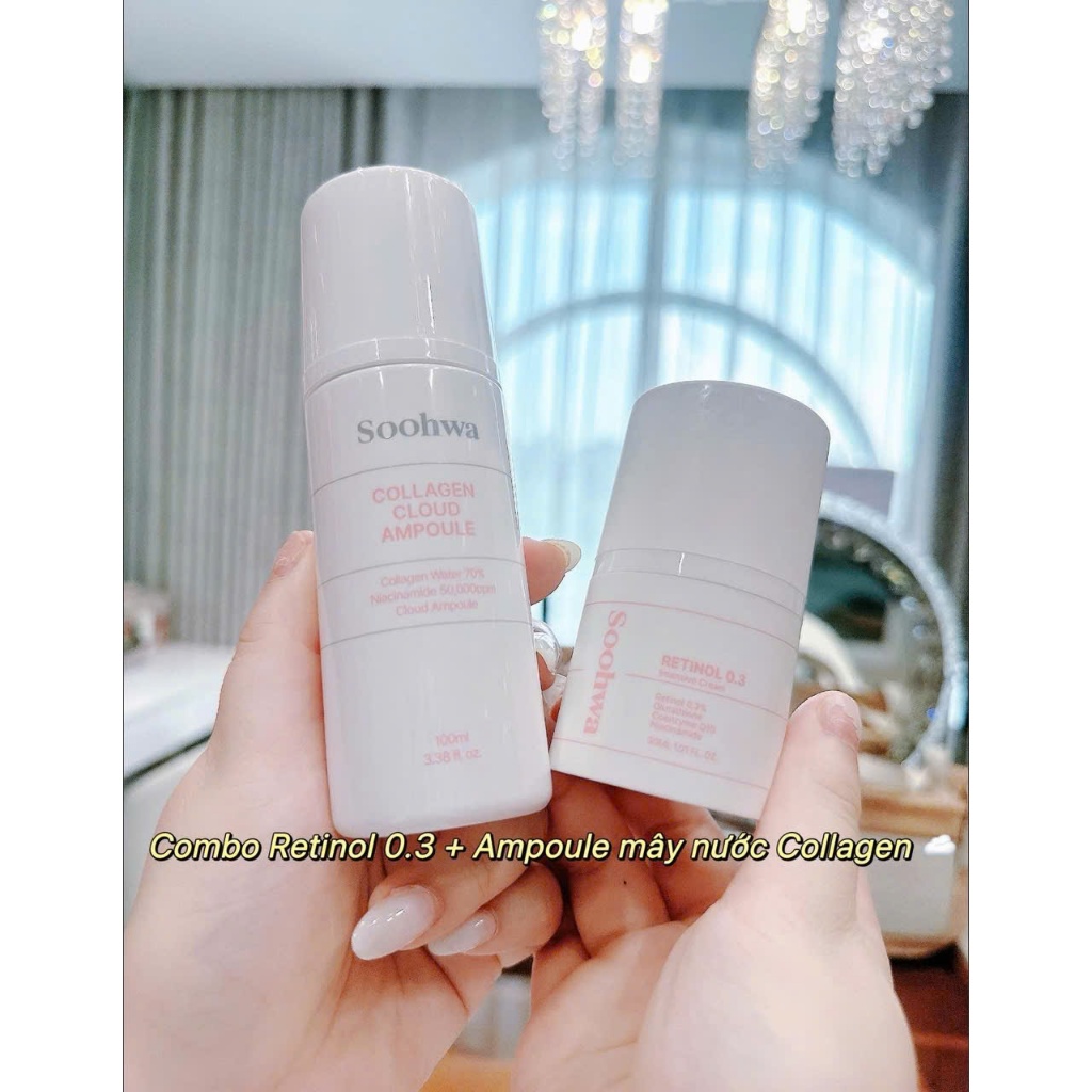Ampoule mây serum dạng bọt SOOHWA Collagen Cloud Ampoule, 100ml hạn 2029 Hàn Quốc dưỡng sáng phục hồi   IS478