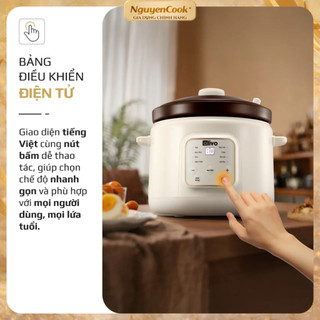 [Chính Hãng] Nồi Nấu Chậm OLIVO OSC30-Dung Tích 3L - Lòng Gốm Tráng Men, BH 24 Tháng - NguyenCook