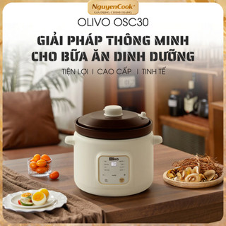 [Chính Hãng] Nồi Nấu Chậm OLIVO OSC30-Dung Tích 3L - Lòng Gốm Tráng Men, BH 24 Tháng - NguyenCook