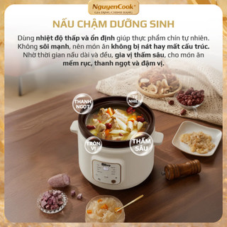 [Chính Hãng] Nồi Nấu Chậm OLIVO OSC30-Dung Tích 3L - Lòng Gốm Tráng Men, BH 24 Tháng - NguyenCook