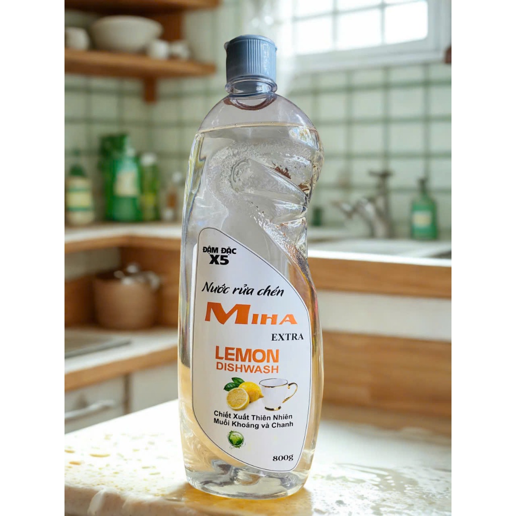 Combo 2 chai Siêu Tẩy Dầu Mỡ MiHa tặng 1 chai nước rửa chén đậm đặc x5