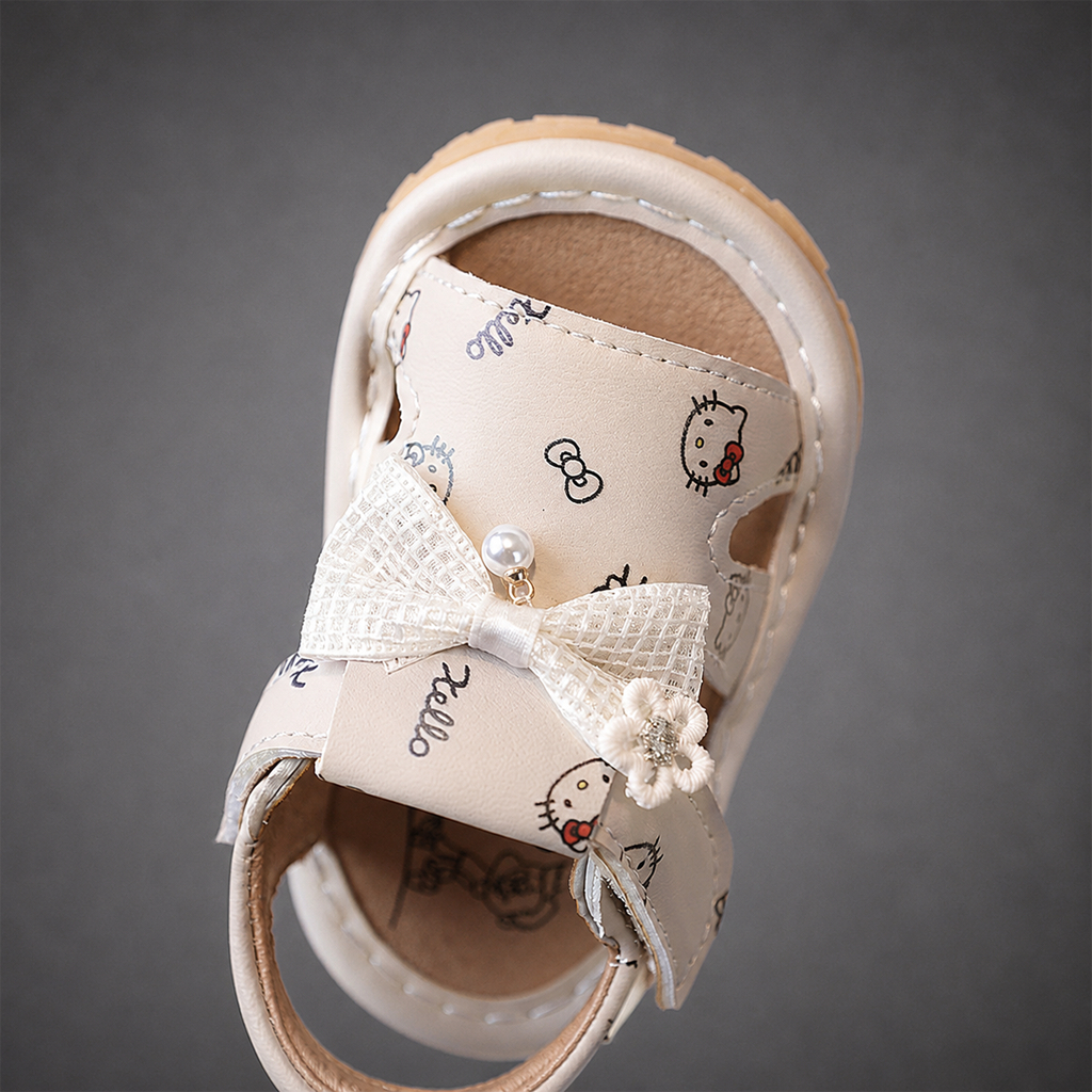 Dép Sandal Bé Gái Tập Đi Kidudids Hình Gấu Hoa Dễ Thương Chống Trượt Êm Chân Tập Đi Size 16-20