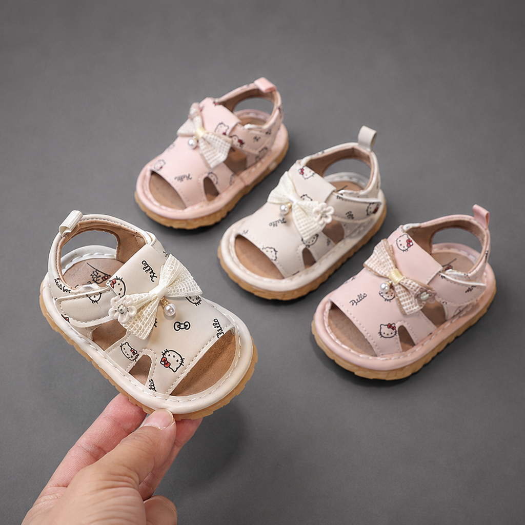 Dép Sandal Bé Gái Tập Đi Kidudids Hình Gấu Hoa Dễ Thương Chống Trượt Êm Chân Tập Đi Size 16-20