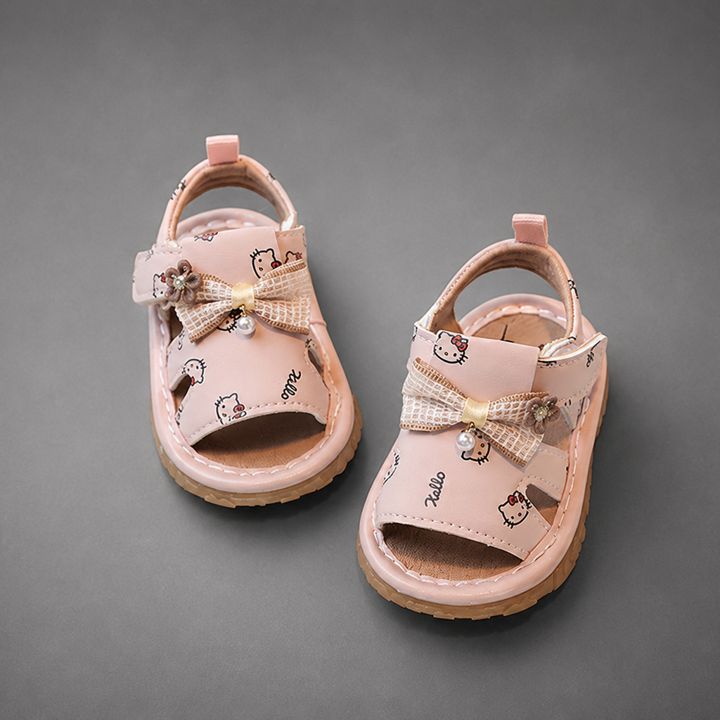 Dép Sandal Bé Gái Tập Đi Kidudids Hình Gấu Hoa Dễ Thương Chống Trượt Êm Chân Tập Đi Size 16-20