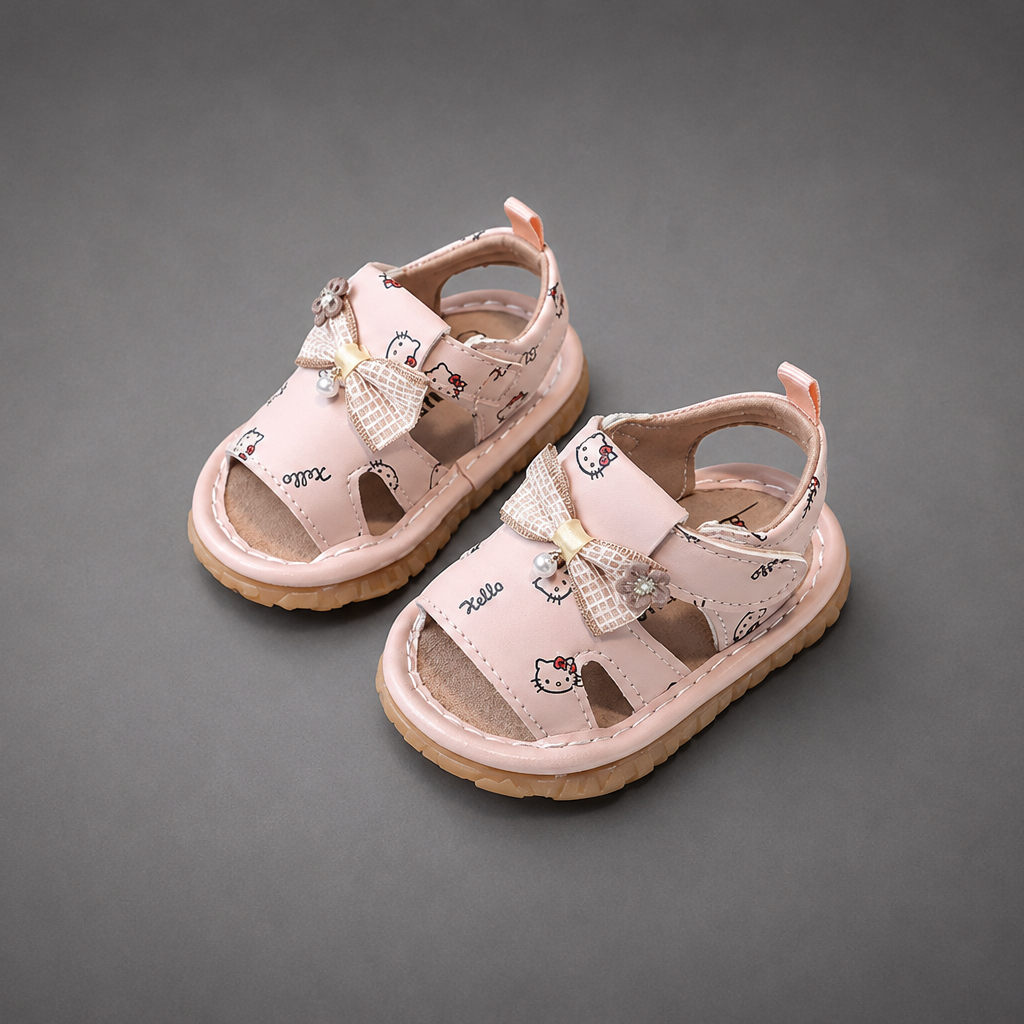 Dép Sandal Bé Gái Tập Đi Kidudids Hình Gấu Hoa Dễ Thương Chống Trượt Êm Chân Tập Đi Size 16-20