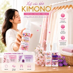 Xả Vải khô - Xịt Thơm Quần Áo Kimono 100ml an toàn tiện dụng, lưu hương đến 24h