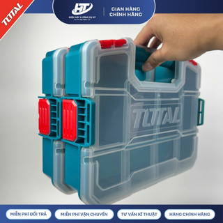 Hộp đựng linh kiện TOTAL TPBX1121, chất liệu nhựa PP, vách ngăn tháo rời, xếp chồng được lên nhau