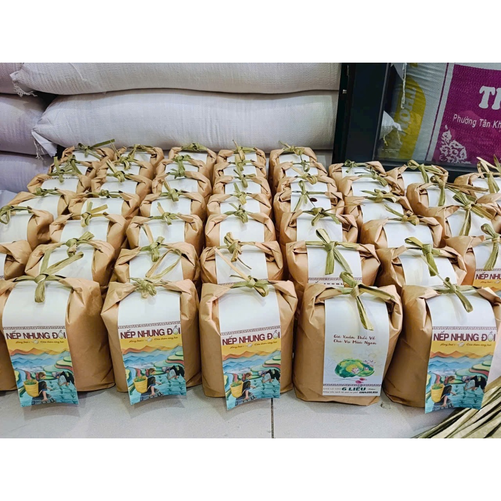 3kg Nếp Nhung Đồi hạt tròn mập ( xuất xứ BẮC BỘ ) - HÀNG CHUẨN LOẠI 1 - Xôi đậm đà, kết dính keo dẻo sâu, thơm ngon