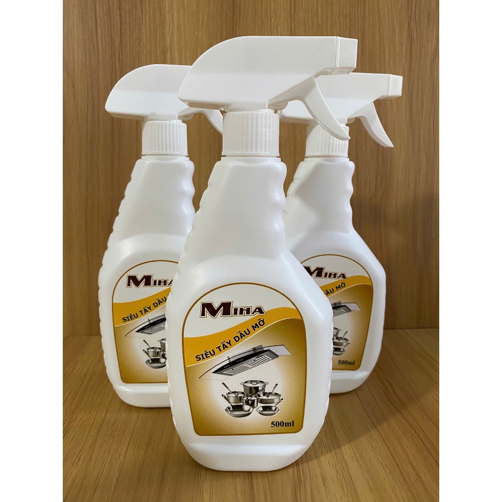 Combo 2 chai Siêu Tẩy Dầu Mỡ MiHa tặng 1 chai nước rửa chén đậm đặc x5