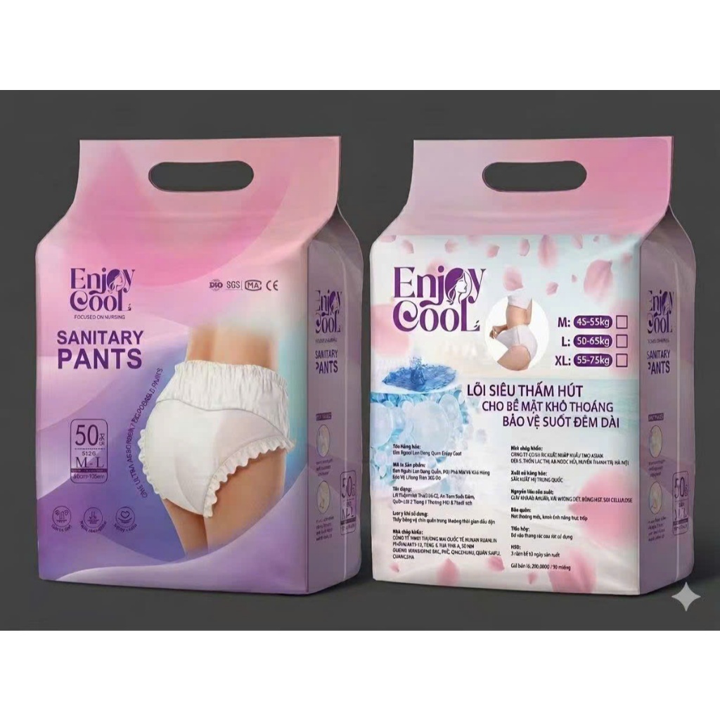 [Mẫu Mới] [Freesize 40kg-75kg] 2 Bịch Enjoy Cool Băng vệ sinh Phụ nữ dạng quần (giao ngẫu nhiên)