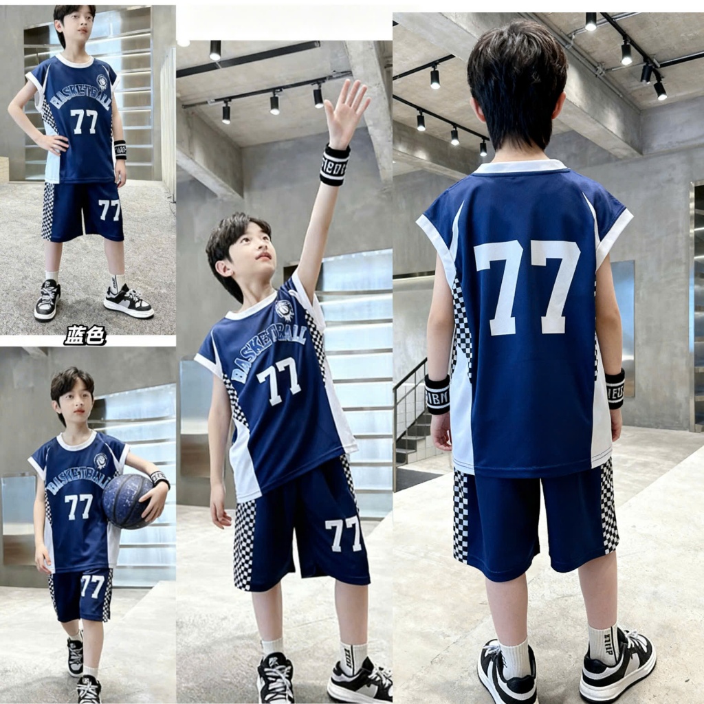 Set đồ ba lỗ bé trai 20-60kg bộ 3 lỗ bóng rổ cho bé quần áo thể thao sport trẻ em