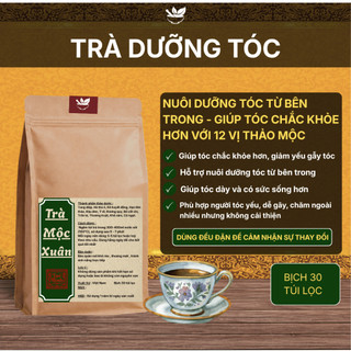 Trà Dưỡng Tóc Mộc Xuân - Hapufarm  Dưỡng Tóc Từ Bên Trong - Nuôi Dưỡng cho tóc yếu, dễ gãy, bạc
