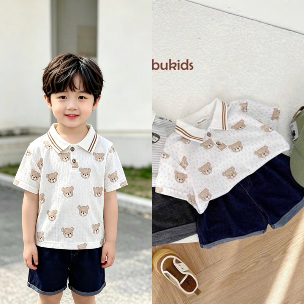 Set đồ bé trai cộc tay Minium Bebu size 80–120 (8–23kg), quần áo trẻ em co giãn, thoáng mát, mặc hè đi học đi chơi