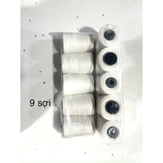 Sét 10 cuộn chỉ may bao sợi to (9 sợi-200g/ cuộn)