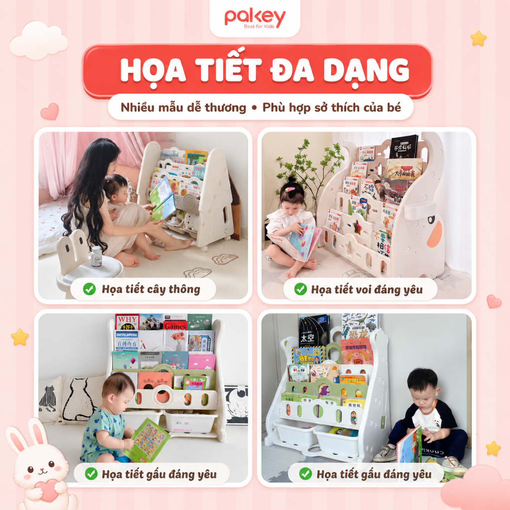 [HỎA TỐC] Kệ Đồ Chơi Cho Bé Chính Hãng Pakey - Kệ Nhựa Đựng Đồ Siêu Chắc Chắn, Nhựa Nguyên Sinh An Toàn, Bảo Hành 1 Năm