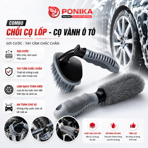 Chổi Cọ Vành - Cọ Rửa Lốp Xe Ô Tô PONIKA Chuyên Dụng Phụ Kiện Rửa Xe