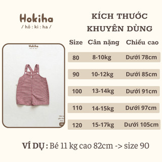 Yếm Quần Đùi Kẻ Caro Mát Mẻ Đáng Yêu Cho Bé Trai, Bé Gái Hokiha Vải Mềm Mại, Thoáng Mát Size 8-17kg Y108
