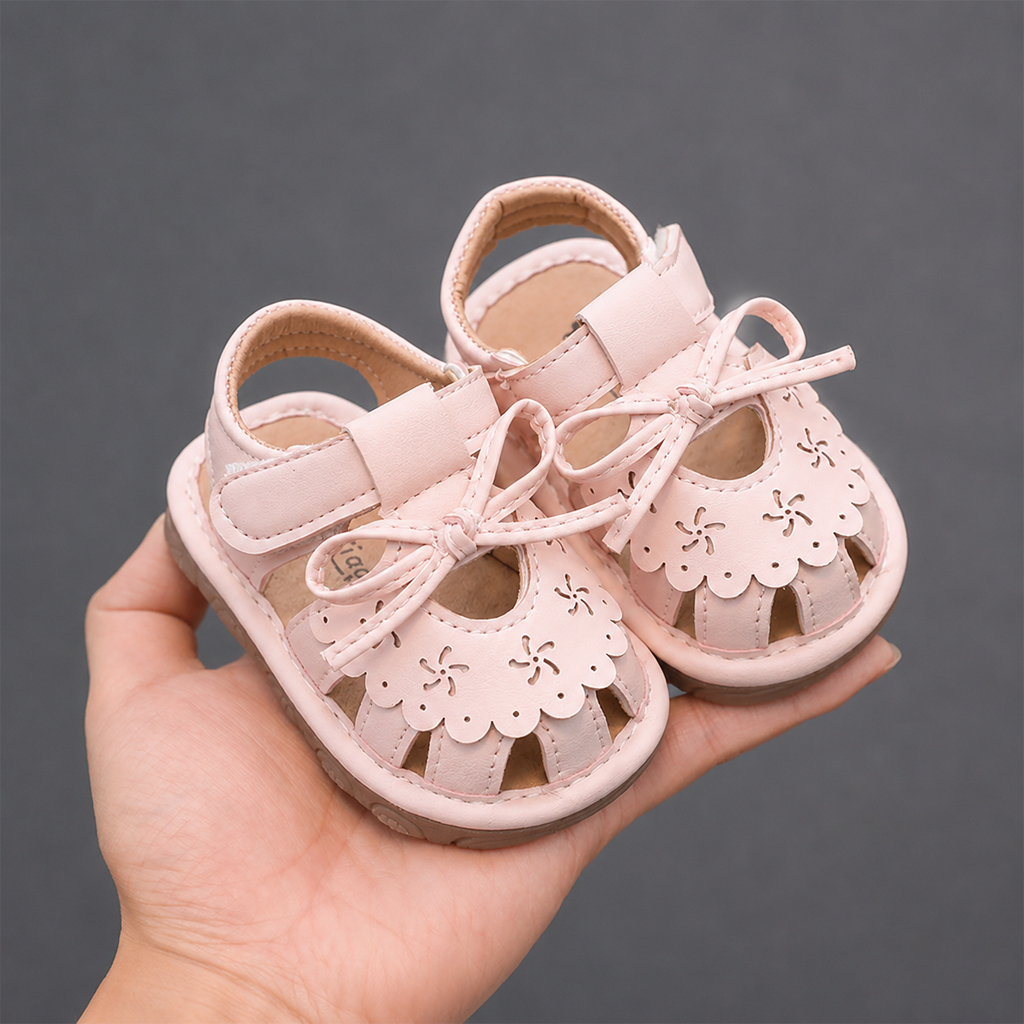 Giày Sandal Bé Gái Tập Đi Kidudids Chống Trượt Đế Mềm Êm Chân Mũi Kín Cao Cấp Size 16-20