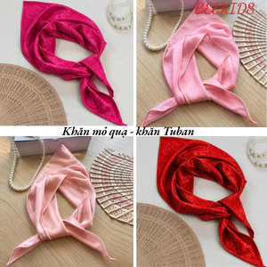 Khăn Mỏ Quạ Bé Gái Mặc Áo Bà Ba Áo Dài Chất Lụa Gấm, Phụ Kiện Đội Đầu Quàng Cổ Phối Áo Dài Tết KHAN01 - BEEKIDS