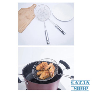Vợt Chiên INOX Vớt Ráo Dầu, Vợt Vòng 12cm-14cm, Vợt Lẩu Thức Ăn Đồ Chiên Lọc Dầu, Vợt Vớt Mì Rau Củ