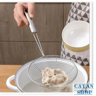 Vợt Chiên INOX Vớt Ráo Dầu, Vợt Vòng 12cm-14cm, Vợt Lẩu Thức Ăn Đồ Chiên Lọc Dầu, Vợt Vớt Mì Rau Củ