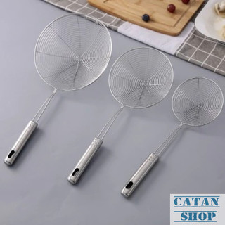 Vợt Chiên INOX Vớt Ráo Dầu, Vợt Vòng 12cm-14cm, Vợt Lẩu Thức Ăn Đồ Chiên Lọc Dầu, Vợt Vớt Mì Rau Củ