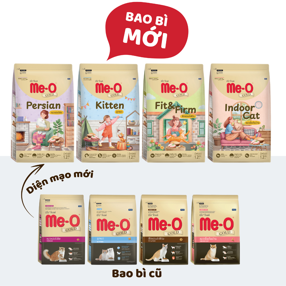 [N] Thức ăn cho mèo Me-O Gold, hạt cho mèo nuôi dinh dưỡng chuyên biệt 400gr