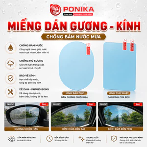 Miếng Dán Chống Bám Nước Mưa Gương Chiếu Hậu, Kính Ô Tô Hiệu Quả Và Tiện Lợi - PONIKA