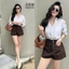 YURI JEANS -Quần Short Jeans Nữ Lưng Cao Basic Viền Túi ĐÔI (Mã 06)