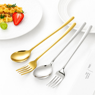 Bộ  muỗng nĩa inox  vàng bạc dùng ăn cơm ăn tiệc nhà hàng sang trọng- muong cơm - nĩa an co
