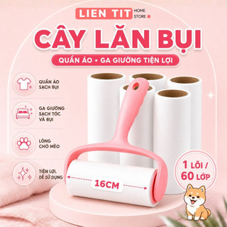 Cây Lăn Bụi Làm Sạch Quần Áo, Chăn Ga, Đệm Sofa, Thanh Lăn Lông Chó Mèo, Lõi Lăn Bụi Dự Phòng 60 Lớp