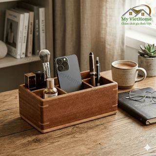 Hộp Đựng Bút Gỗ - INSPIRED I MY VIETHOME I Đa Năng, Nhiều Ngăn , Đựng Bút Viết,  Phụ Kiện Tiện Lợi.