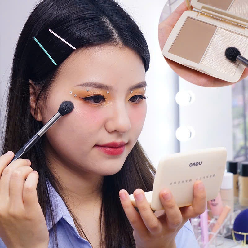 Phấn Tạo Khối & Bắt Sáng thương hiệu NOVO 2 Trong 1  🌟 Tạo khối tự nhiên – Bắt sáng nổi bật