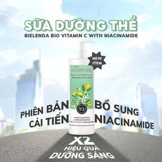 (Hàng Công Ty) Sữa Dưỡng Thể Bielenda Bio Vitamin C Moisturizing Brightening Body Milk With Niacinamide 400ml
