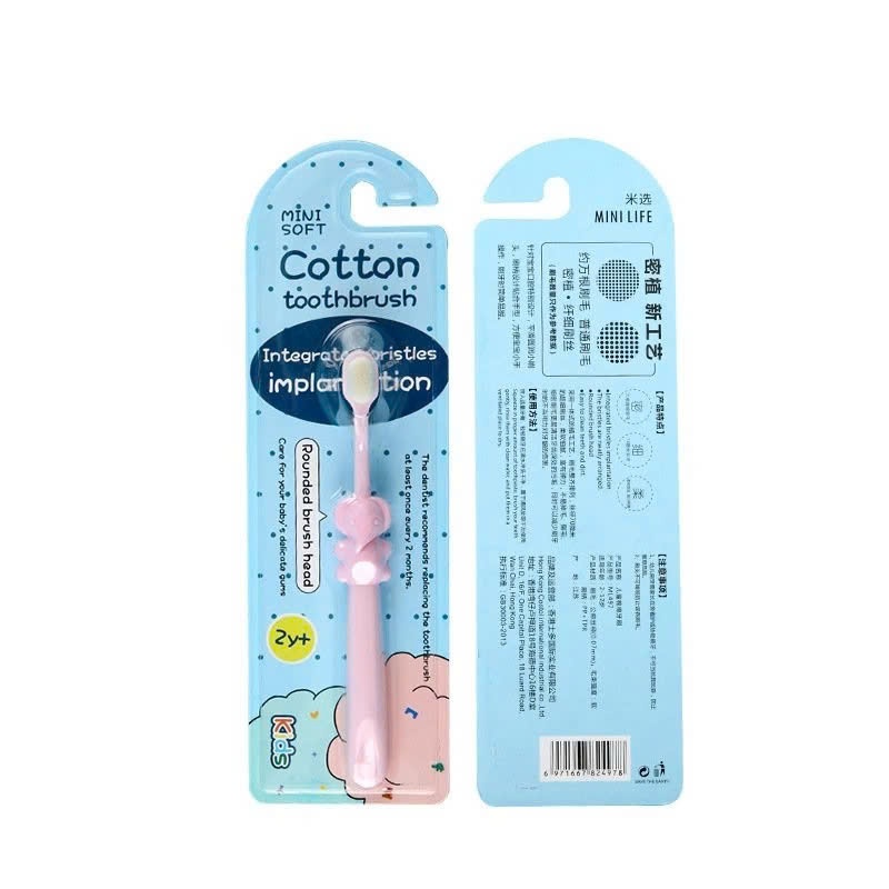 [COMBO 5] BÀN CHẢI LÔNG TƠ COTTON SIÊU MỊN CHO BÉ - Bàn Chải Hoạt Hình Siêu Mềm,Thiết Kế An Toàn Giúp Bé Làm Sạch Răng