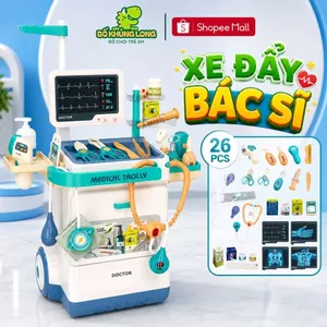 Đồ Chơi Đóng Vai Bác Sĩ BỐ KHỦNG LONG Đồ Chơi Xe Đẩy Bác Sĩ Cao Cấp Cho Bé Khám Bệnh Di Động BỐ KHỦNG LONG