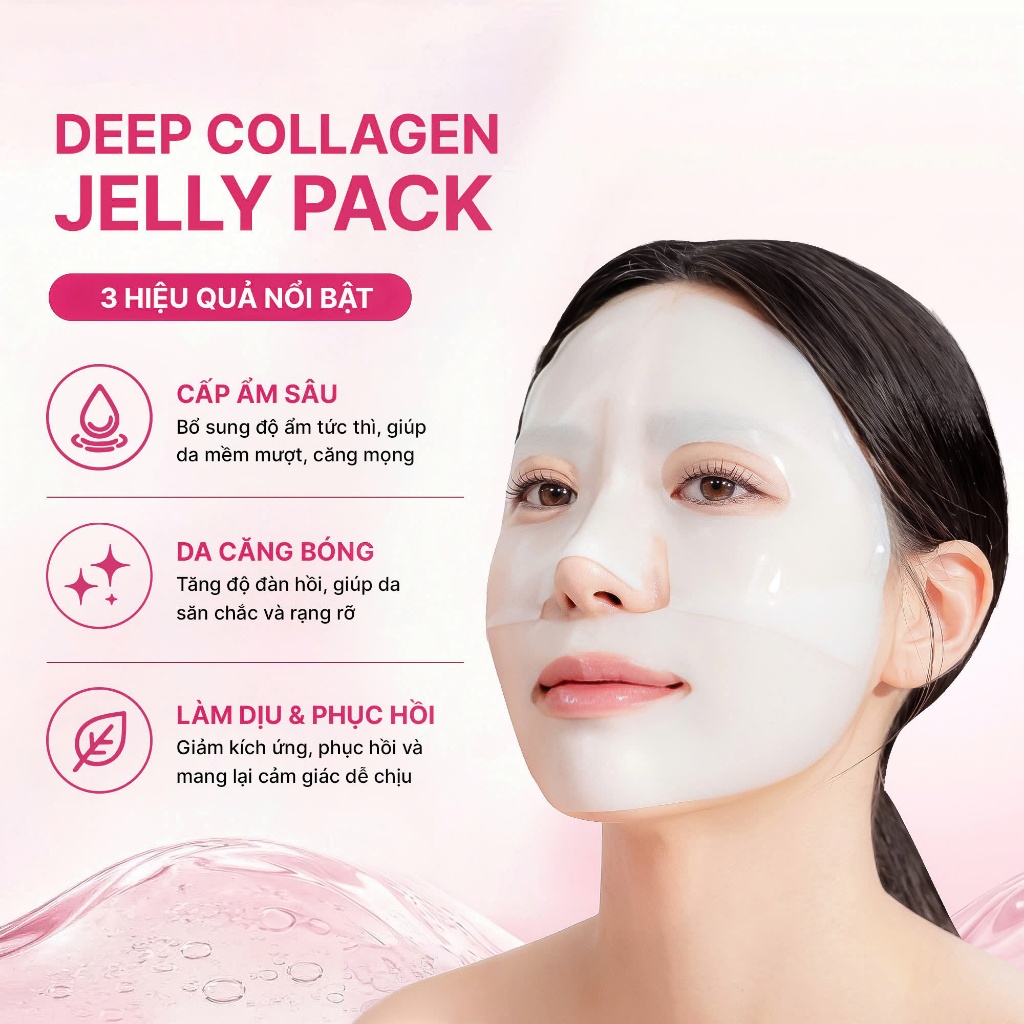 Combo 2 Hộp Mặt Nạ Thạch IMU Deep Collagen Jelly Pack Cấp Ẩm, Phục Hồi, Dưỡng Sáng, Ngừa Lão Hóa Mờ Nhăn