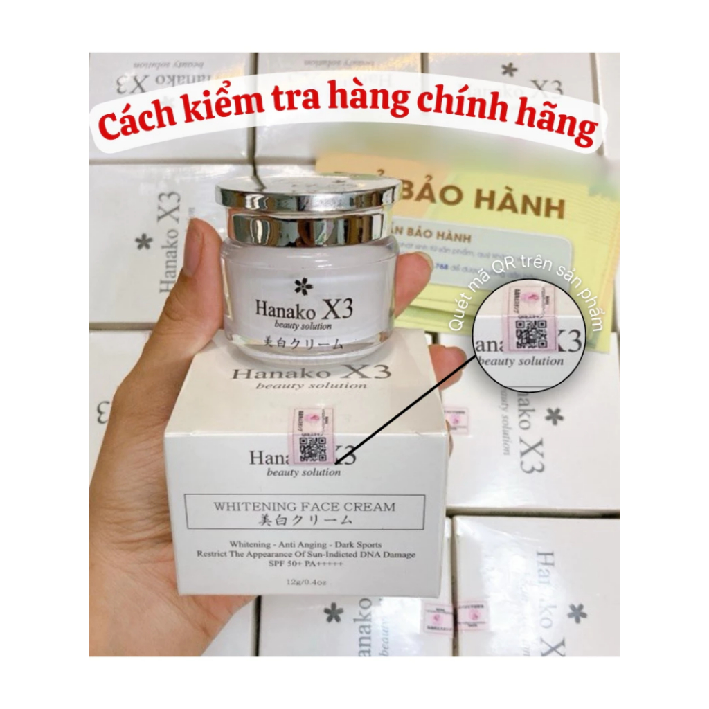 Kem Face Dưỡng Sáng Da Nhật Bản Hanako x3 Mờ Thâm Mụn Cấp Ẩm Chống Nắng