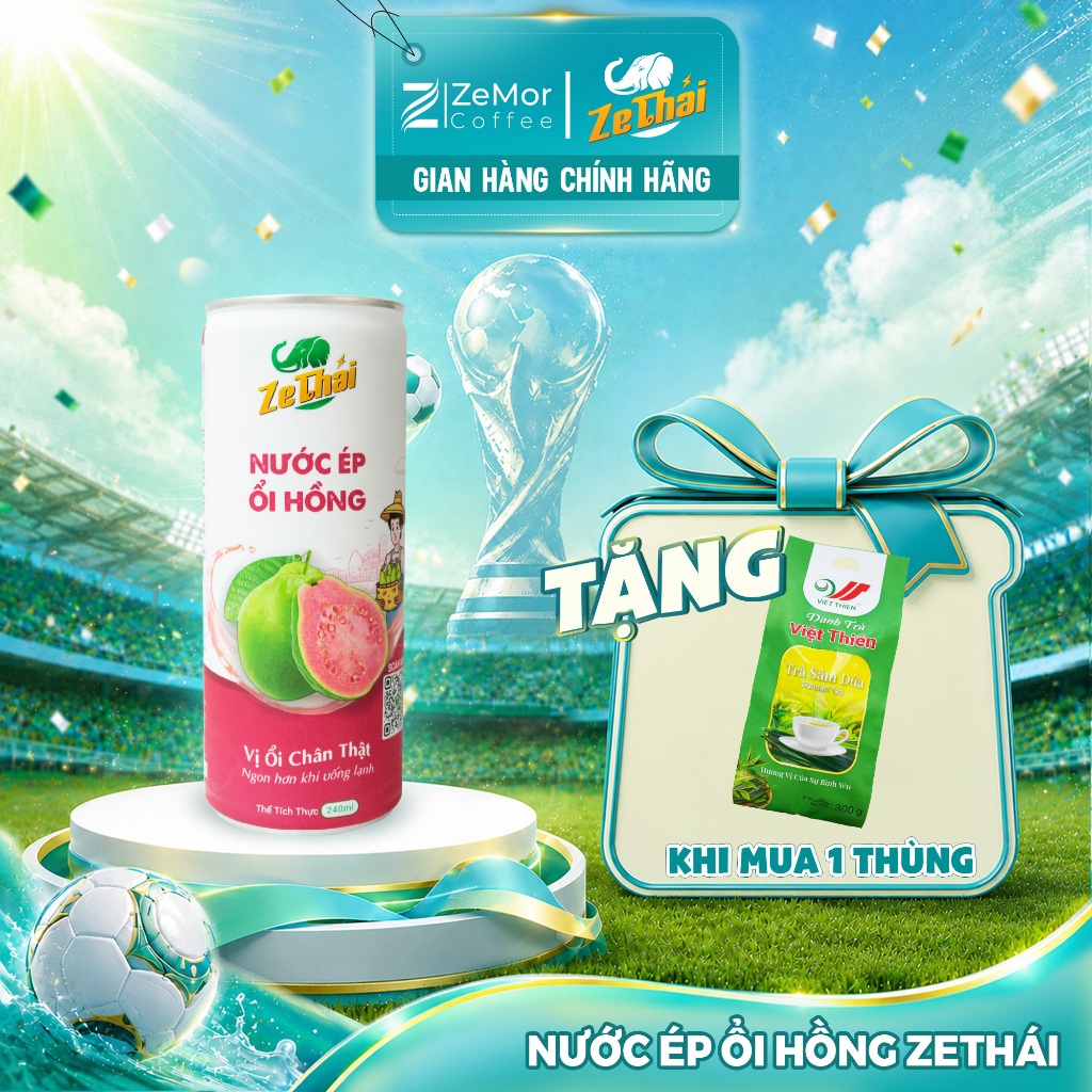 ZeThai - Nước ép ổi hồng ZeThai - Vị ổi chân thật lon GK02002 (Lon ...