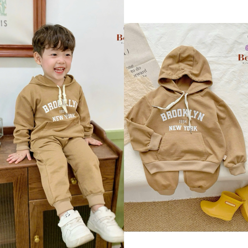 Áo và bộ bé trai dài tay thu đông Bernie size 80–130 (9–23kg) chất mềm