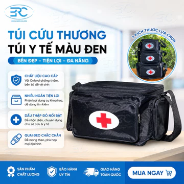 Túi Cứu Thương Túi Y Tế Túi Sơ Cứu Gia Đình Túi Chữ Thập Đỏ Nhiều Ngăn Chống Thấm Đựng Dụng Cụ Y Tế