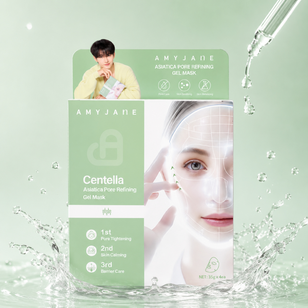 AMYJANE Mặt Nạ Thạch Rau Má Centella B5 B3 Làm Dịu Da Kiềm Dầu Phù Hợp Cho Da Nhạy Cảm 35grx4