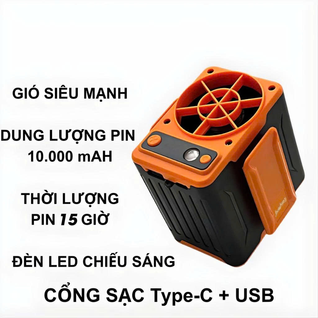 Quạt đeo thắt lưng Tirek F13 SOPMEDIA Quạt pin 10000mAh chạy liên tục 15-24h tích hợp sạc dự phòng