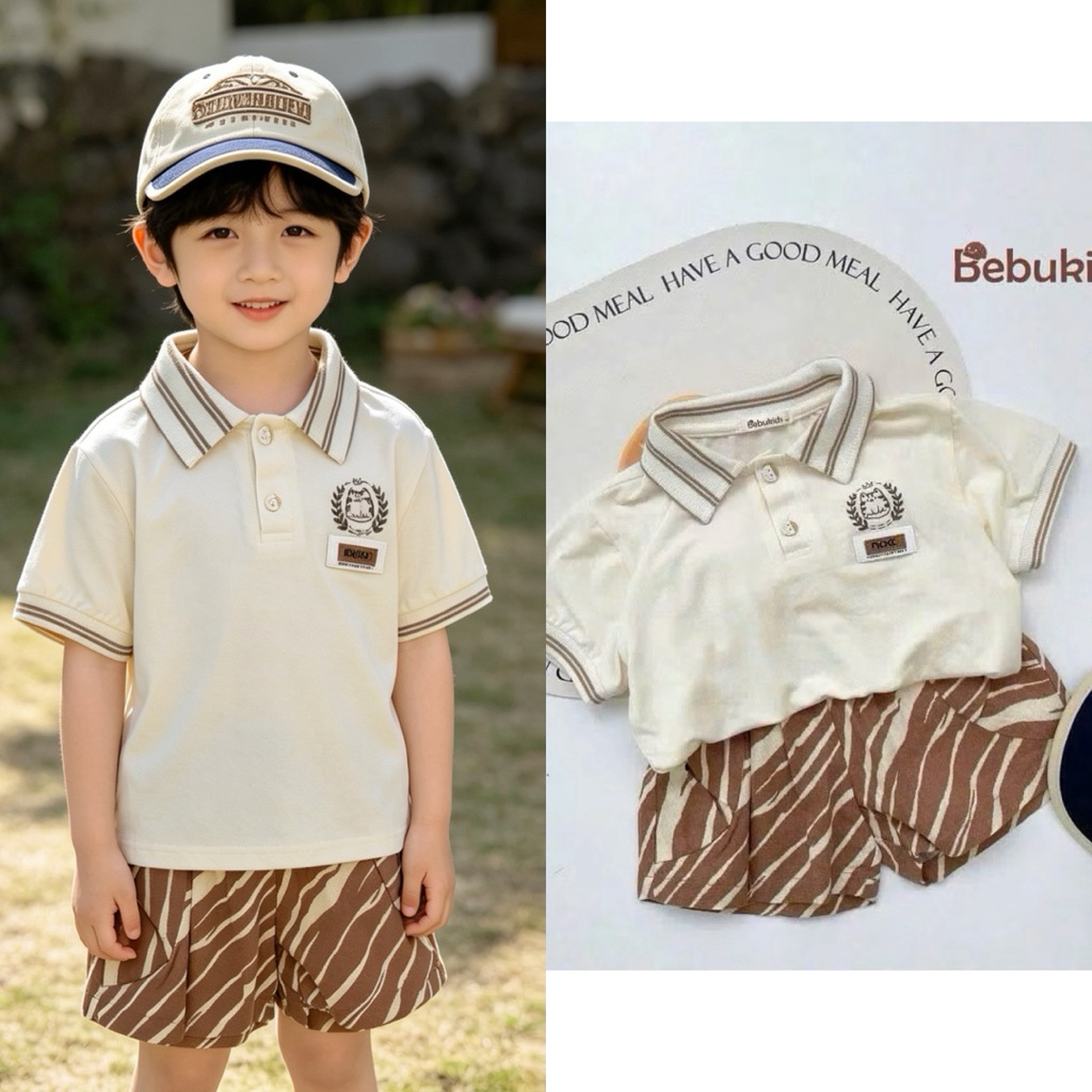 Set Bộ Bé Trai Cộc Tay Năng Động Minium Bebu Size 80-120 (8-23kg)