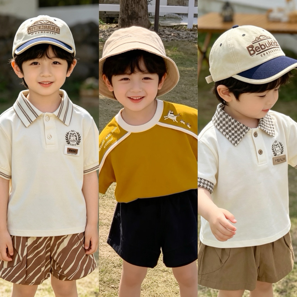 Set Bộ Bé Trai Cộc Tay Năng Động Minium Bebu Size 80-120 (8-23kg)