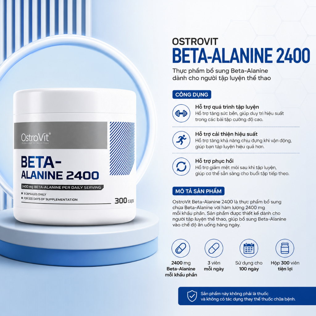 Thực Phẩm Bổ Sung Ostrovit Beta-Alanine 2400 (300 Viên)