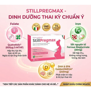 Vitamin Tổng Hợp Cho Bà Bầu STILLPREGMAX Nhập Khẩu Ý (30 Viên) - Sắt Hữu Cơ, Folate Ngừa Dị Tật